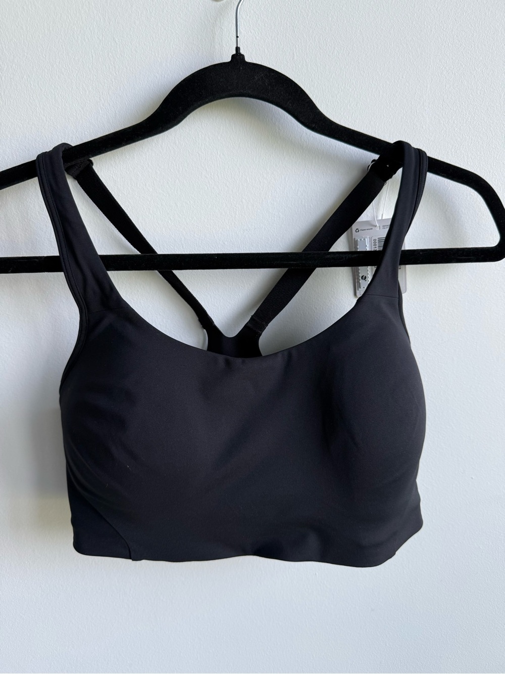 Lululemon All Powered Up Black Crossback Sports Bra